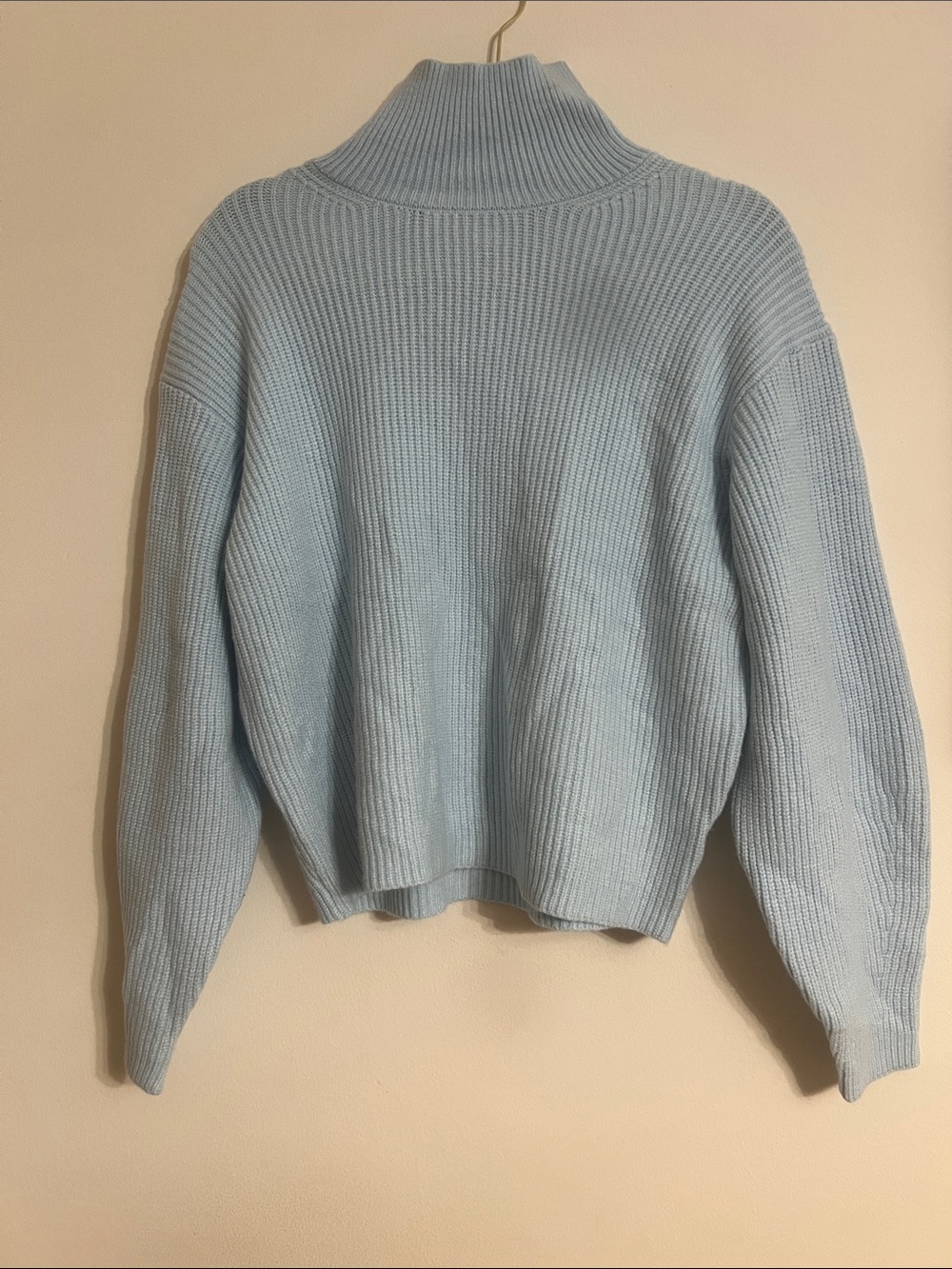 a new day Light Blue Ribbed Mock Neck Sweater